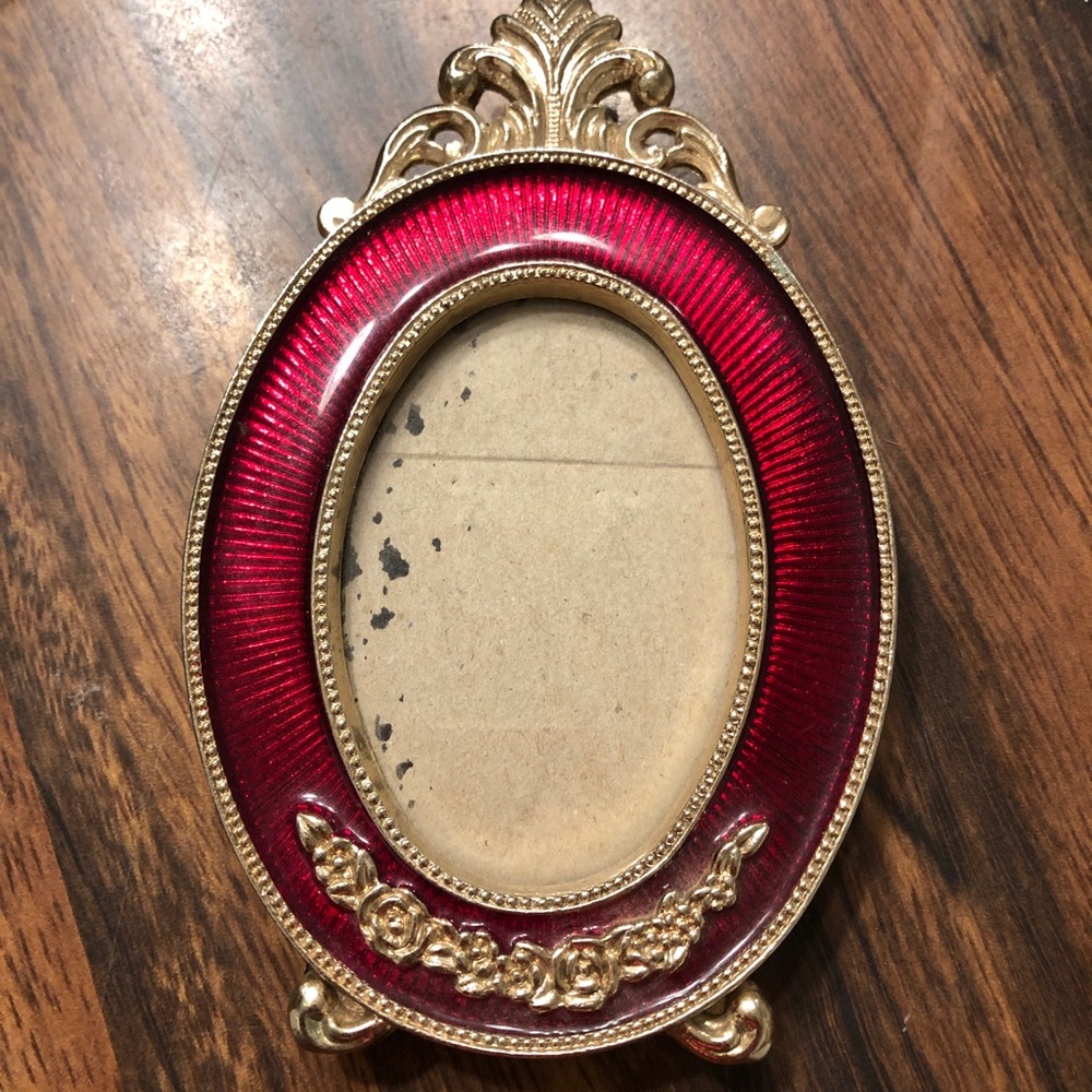 Vintage gold and red picture frame